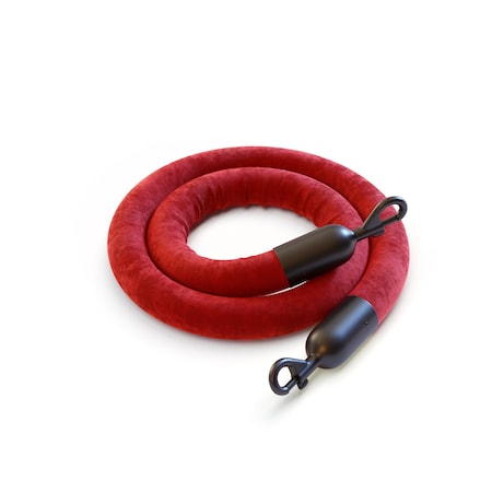 Montour Line Velvet Rope Red With Black Snap Ends 10ft.Cotton Core PVR150-100-RD-SE-BK